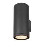 SLV Enola Up/Down Applique Murale Aluminium Gris Rond 55W 6000lm - 930-940 CCT | Extérieur - IP65 - Meilleur Rendu Des Couleurs