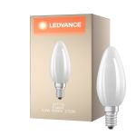 Ledvance Classic LED E14 Bougie Filament Dépolie 5.5W 806lm - 827 Blanc Très Chaud | Équivalent 60W