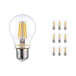 Lot 10x Noxion Lucent LED E27 Poire Filament Claire 8.5W 1055lm - 827 Blanc Très Chaud - Équivalent 75W