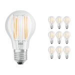 Lot 10x Ledvance Classic LED E27 Poire Filament Claire 7.5W 1055lm - 827 Blanc Très Chaud | Dimmable - Équivalent 75W