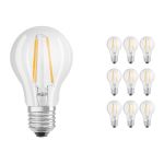 Lot 10x Ledvance Classic LED E27 Poire Filament Claire 4.2W 470lm - 927 Blanc Très Chaud | Meilleur rendu des couleurs - Dimmable - Équivalent 40W