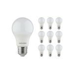 Lot 10x Noxion Lucent Classic LED E27 Poire Dépolie 8W 806lm - 827 Blanc Très Chaud | Équivalent 60W