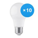 Lot 10x Bright Choice LED Ampoule E27 Poire Dépolie 4.9W 470lm - 830 Blanc Chaud | Équivalent 40W