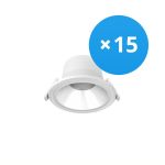 Lot 15x Noxion Downlight LED Apollo 9W 1100lm 60D - 840 Blanc Froid | 145mm - Diamètre 120mm - UGR <19