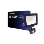 Noxion Projecteur LED Beamy G3.1 Noir 30W 3300lm 110D - 840 Blanc Froid | IP44 - Détecteur de Mouvement et de Lumière - Symétrique 