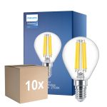 Lot 10x Philips Master Value LED Lustre E14 Boule Filament Claire 3.4W 470lm - 927 Blanc Très Chaud | Meilleur rendu des couleurs - Dimmable - Équivalent 40W