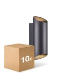 Lot 10x Nordlux Nico Applique Murale Aluminium Noir Up & Down | IP54 - Convient pour 2x GU10