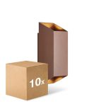 Lot 10x Nordlux Nico Applique Murale Aluminium Rouille Up & Down | IP54 - Convient pour 2x GU10