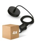 Lot 4x Philips Cord Vintage E27 Noir