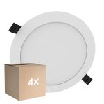 Lot 4x Ledvance Downlight Slim Alu Blanc 16W 1600lm 90D - 830 Blanc Chaud | Diamètre 175mm - IP44 