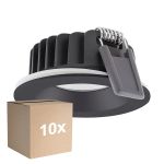 Lot 10x Ledvance Spot LED Air Fix Aluminium Noir 6W 480lm 36D - 927 Blanc Très Chaud | Diamètre 68mm - IP65 - Meilleur rendu des couleurs - Dimmable
