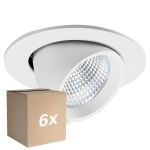 Lot 6x Noxion Spot LED Forza V2 Aluminium Blanc 28/32/36/40W - 3300/3700/4100/4500lm 36D - 930-940-957 CCT | 160mm - Diamètre 145mm - Meilleur Rendu Des Couleurs
