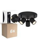 Lot 6x D'Lite Plafonnier Trop Sablonneux Noir | Convient Pour 3x GU10