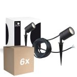 Lot 6x D'Lite Piquet Lumière Fuse Câble D'Alimentation Noir | IP65 - Convient pour 1x GU10 | incl. cable 2 Meter