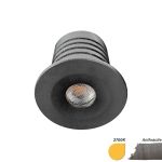 EcoDim Encastré Spot Mini Anthracite 2.5W 155lm 30D - 827 Blanc Très Chaud | 35mm - Diamètre 28mm - IP67 - Dimmable