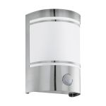 Eglo Applique Murale Cerno Acier Inoxydable | IP44 - Convient pour 1x E27 - Détecteur De Mouvement