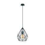 Eglo Suspension Luminaire Carlton Acier Noir | IP20 - Convient pour 1x E27 