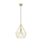 Eglo Suspension Luminaire Carlton Acier Dorée | IP20 - Convient pour 1x E27 