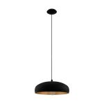 Eglo Suspension Luminaire Moga 1 Acier Noir Cuivre | IP20 - Convient pour 1x E27 