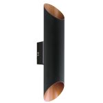 Eglo Applique Murale Agolada Extérieur Acier Galvanisé Noir Cuivre Up & Down 7.4W 660lm - 830 Blanc Chaud