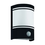 Eglo Applique Murale Cerno Acier Noir | IP44 - Convient pour 1x E27 - Détecteur De Mouvement