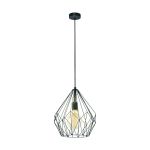 Eglo Suspension Luminaire Carlton Acier Noir | IP20 - Convient pour 1x E27 