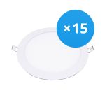 Lot 15x Bright Choice Downlight LED UltraSlim 15W 1200lm 110D - 840 Blanc Froid | 190mm - Diamètre 175mm