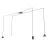 Emibig Suspension Luminaire Fuji Acier Noir | Convient pour 1x E14 - Max 10W, 1x GU10 - Max 10W, 2x GX53 - Max 10W