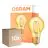 Lot 10x Osram Vintage 1906 LED E27 Poire Filament Dorée 6.5W 725lm - 824 Blanc Très Chaud | Équivalent 60W