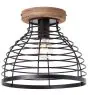 Brilliant Avia Plafonnier Métal Bois Noir | 300mm - Convient pour 1x E27