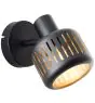Brilliant Tyas Applique Murale Aluminium Métal Noir Dorée | Convient pour 1x E14