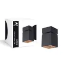 D'Lite Plafonnier Kubo Noir Inclinable et Rotatif | IP20 - Convient pour 1x GU10