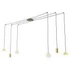 Emibig Suspension Luminaire Fuji Acier Dorée | Convient pour 2x E14 - Max 10W, 2x GU10 - Max 10W, 2x GX53 - Max 10W