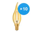 Lot 10x Ledvance Vintage 1906 LED E14 Bougie Dorée 1.5W 120lm - 824 Blanc Très Chaud | Équivalent 15W