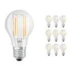 Lot 10x Ledvance Classic LED E27 Poire Filament Claire 7.5W 1055lm - 827 Blanc Très Chaud | Dimmable - Équivalent 75W