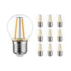 Lot 10x Noxion Lucent Lustre LED E27 Boule Filament Claire 2.5W 250lm - 827 Blanc Très Chaud - Équivalent 25W