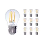 Lot 10x Noxion Lucent Lustre LED E27 Boule Filament Claire 4.5W 470lm - 827 Blanc Très Chaud | Dimmable - Équivalent 40W