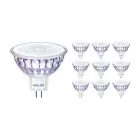 Lot 10x Philips Master Value LED Spot GU5.3 MR16 5.8W 450lm 60D - 927 Blanc Très Chaud | Meilleur rendu des couleurs - Dimmable - Équivalent 35W
