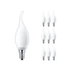 Lot 10x Philips Corepro LED Bougie E14 Bent-tip Dépolie 2.2W 250lm - 827 Blanc Très Chaud - Équivalent 25W