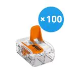 Lot 100x Wago 221-412 Bornier à vis Connecteur| 2 Câble Connexion