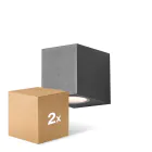 Lot 2x D'Lite Applique Murale Vrebos Noir | IP54 - Convient Pour 1x GU10