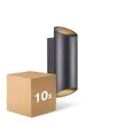 Lot 10x Nordlux Nico Applique Murale Aluminium Noir Up & Down | IP54 - Convient pour 2x GU10