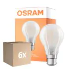 Lot 6x Osram Retrofit Classic LED B22d Poire Dépolie 11W 1521lm - 827 Blanc Très Chaud | Dimmable -  Équivalent 100W