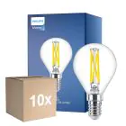Lot 10x Philips MASTER LED E14 Boule Filament Claire 2.5W 340lm - 922-927 Dim To Warm | Meilleur Rendu Des Couleurs - Dimmable - Équivalent 25W
