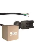 Lot 50x Noxion GST - Compatible Câble d’alimentation Noir - Mâle + Extrémités ouvertes - 2m - 3 pole 0,75mm2