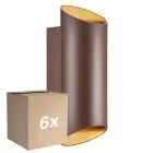 Lot 6x Nordlux Nico Applique Murale Aluminium Rouille Up & Down | IP54 - Convient pour 2x GU10