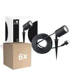Lot 6x D'Lite Piquet Lumière Fuse Câble D'Alimentation Noir | IP65 - Convient pour 1x GU10 | incl. cable 2 Meter