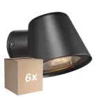 Lot 6x Nordlux Aleria Applique Murale Métal Noir | IP44 - Convient pour GU10