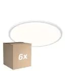 Lot 6x Nordlux LED Plafonnier Oja 42 Blanc 24W 2200lm - 830-840 CCT | IP54 - Dimmable