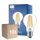Lot 10x Philips MASTER LED Ampoule Ultra Efficient E27 Poire Claire 4W 840lm - 830 Blanc Chaud | Équivalent 60W